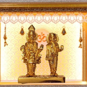 Sahajanand Swami and Ghanshyam Maharaj idol Brass - Long lasting quality.