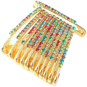 Bunte Saree / Sicherheitsnadeln Brosche Eine Seite der Sicherheitsnadel verziert mit Diamanten Set von 12, dekorative Sicherheitsnadeln