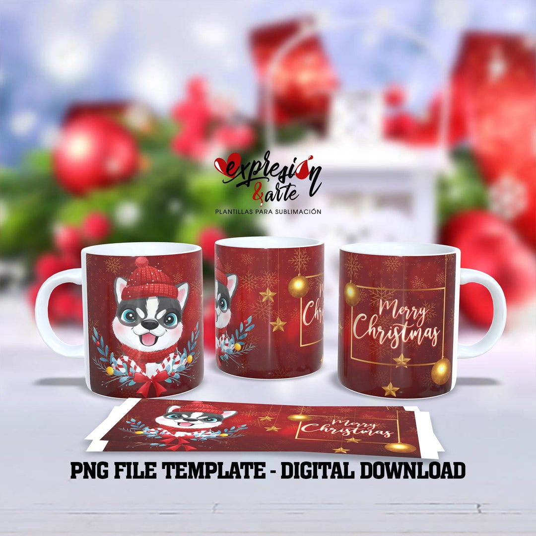 Frohe Weihnachten-Tassen-Vorlage Weihnachts-Tassen-Design - Etsy.de