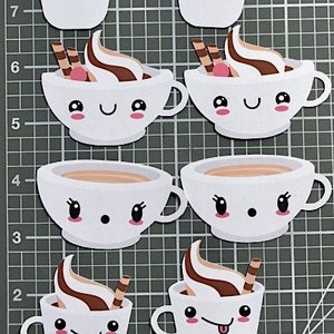 DIEZ Café, papel, taza de café, recortes, tema del café, efímeras, suministros para hacer tarjetas, decoración de fiestas, álbumes de recortes, diario, arte