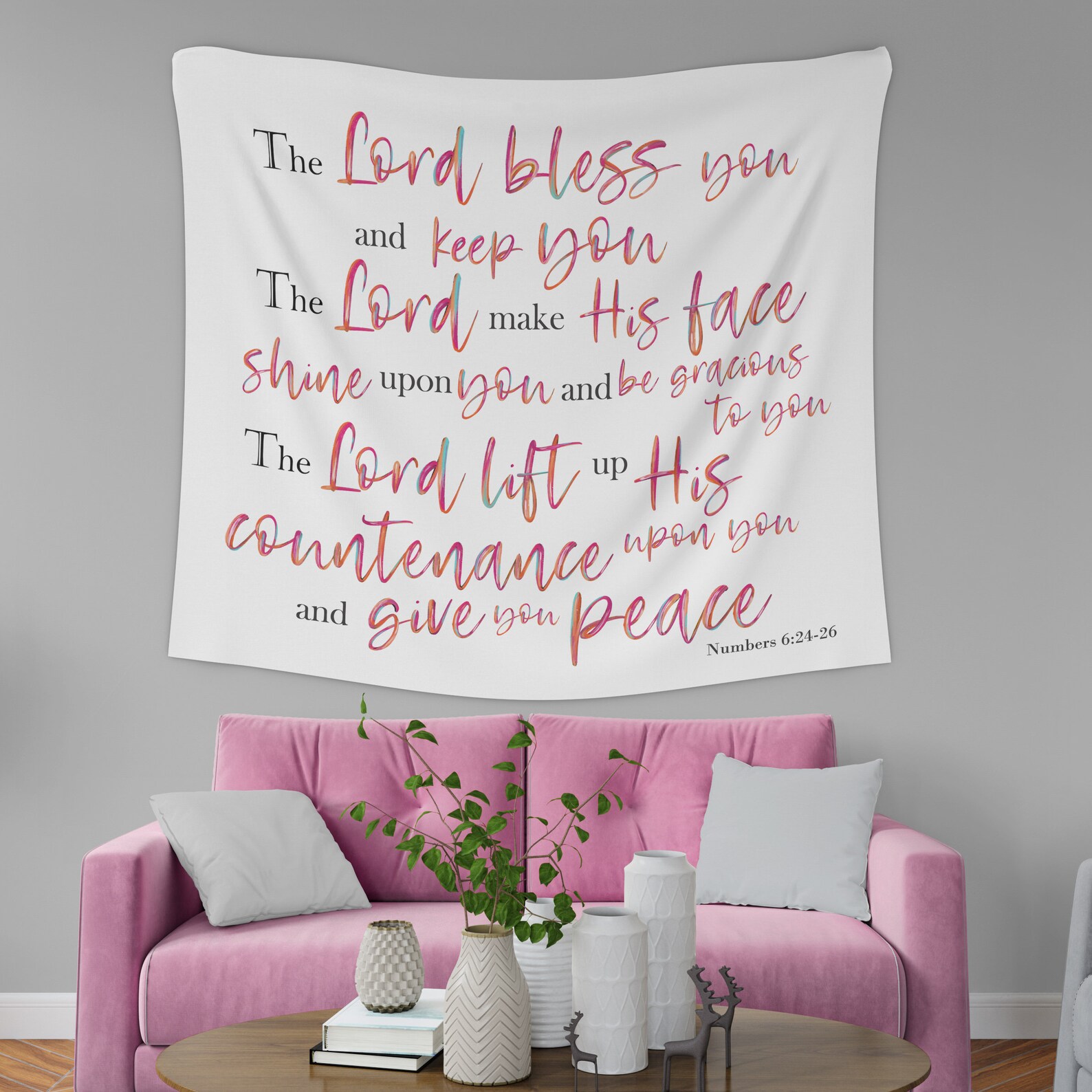 Aaronic Blessing Wall Tapestry Bible Verse Wall Tapestry Etsy