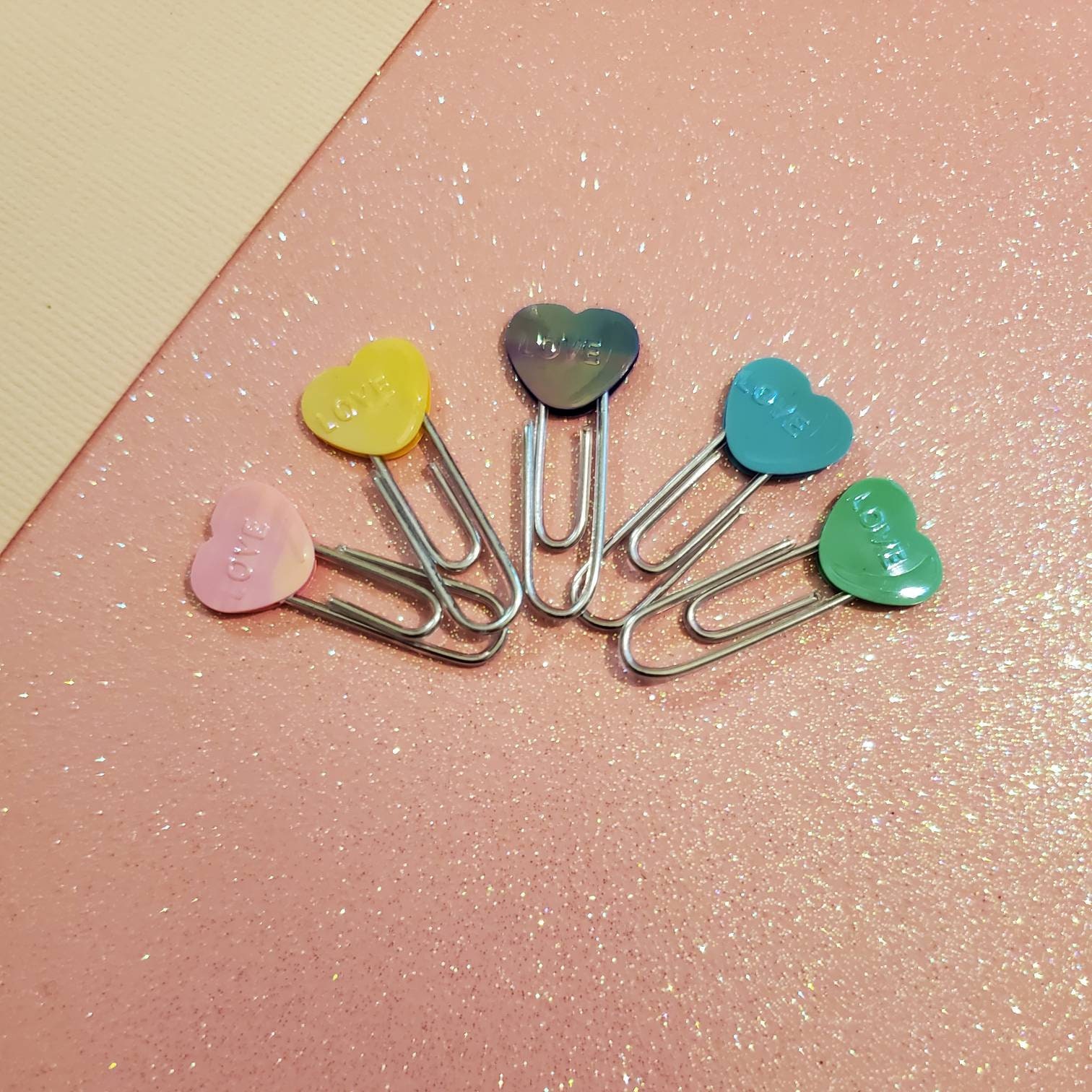 Set of 5 Mini Heart Paperclips Etsy.de