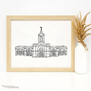 Fort Collins Colorado Temple - LDS Latter-day Saint, Wall Art Print Artwork Clip Clipart, Hand Drawn, Printable Digital Download, Simple