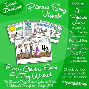 Pioneer Children Sang As They Walked Song Visuals, Latter-day Saint LDS Primary Singing Time, Printable, Music Help, Songbook Picture Image