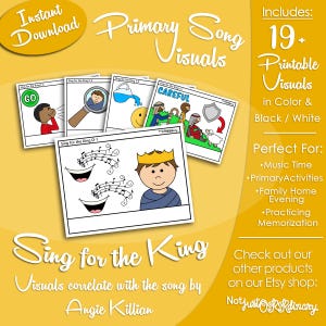 Sing for the King Song-Visuals, Angie Killian, Heilige der Letzten Tage LDS Primäre Singzeit, druckbare Grafik-Poster, Musik-Bild-Bild