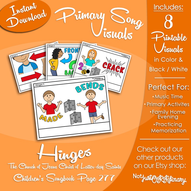 Hinges Song Latterday Saint LDS Primary Singing Time Etsy