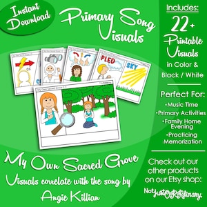 My Own Sacred Grove Song Visuals, Angie Killian, Latter-day Saint LDS Primary Singing Time, Printable Poster, Music Leader, Picture Image