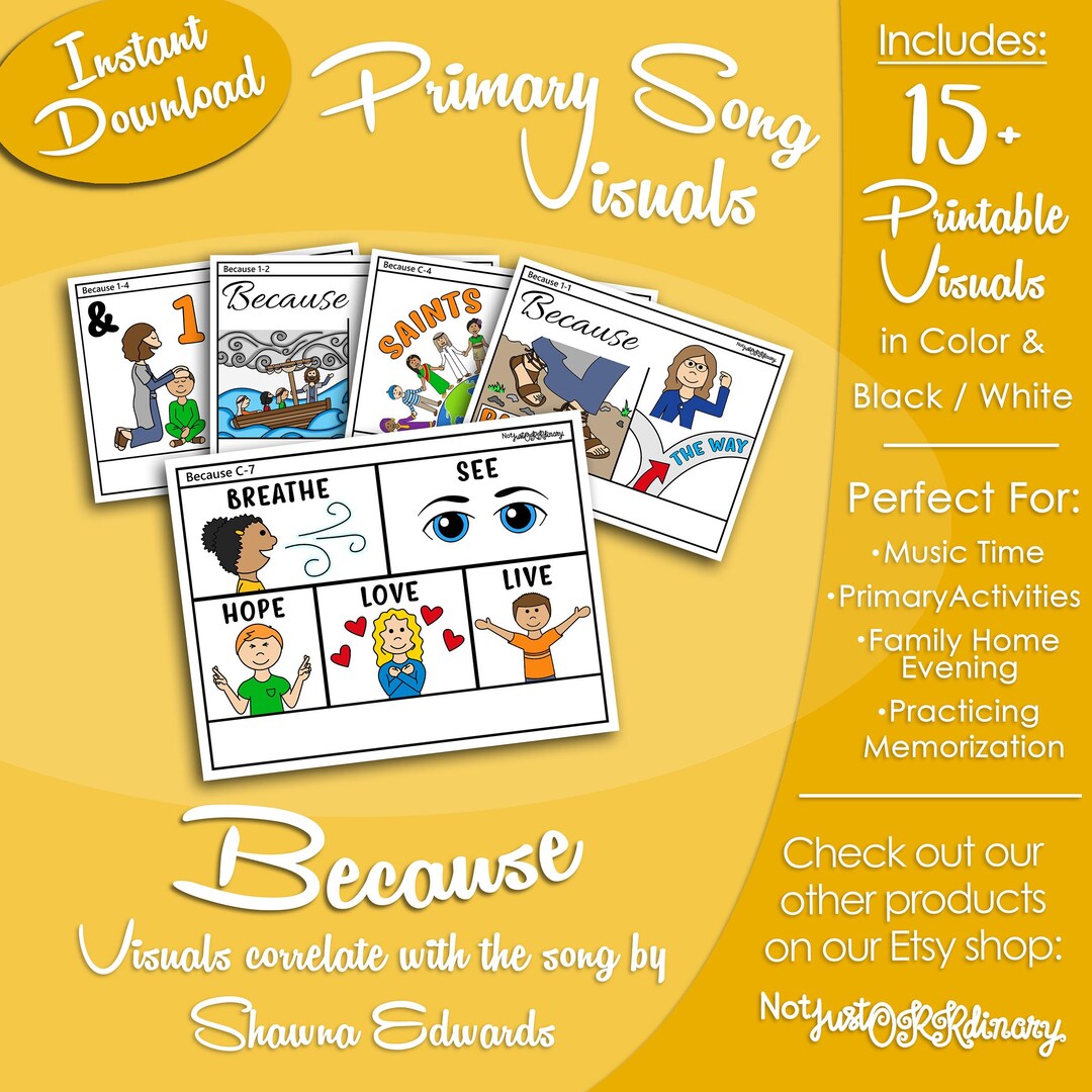 Because Song Visuals, Shawna Edwards, LDS Primary Singing Time