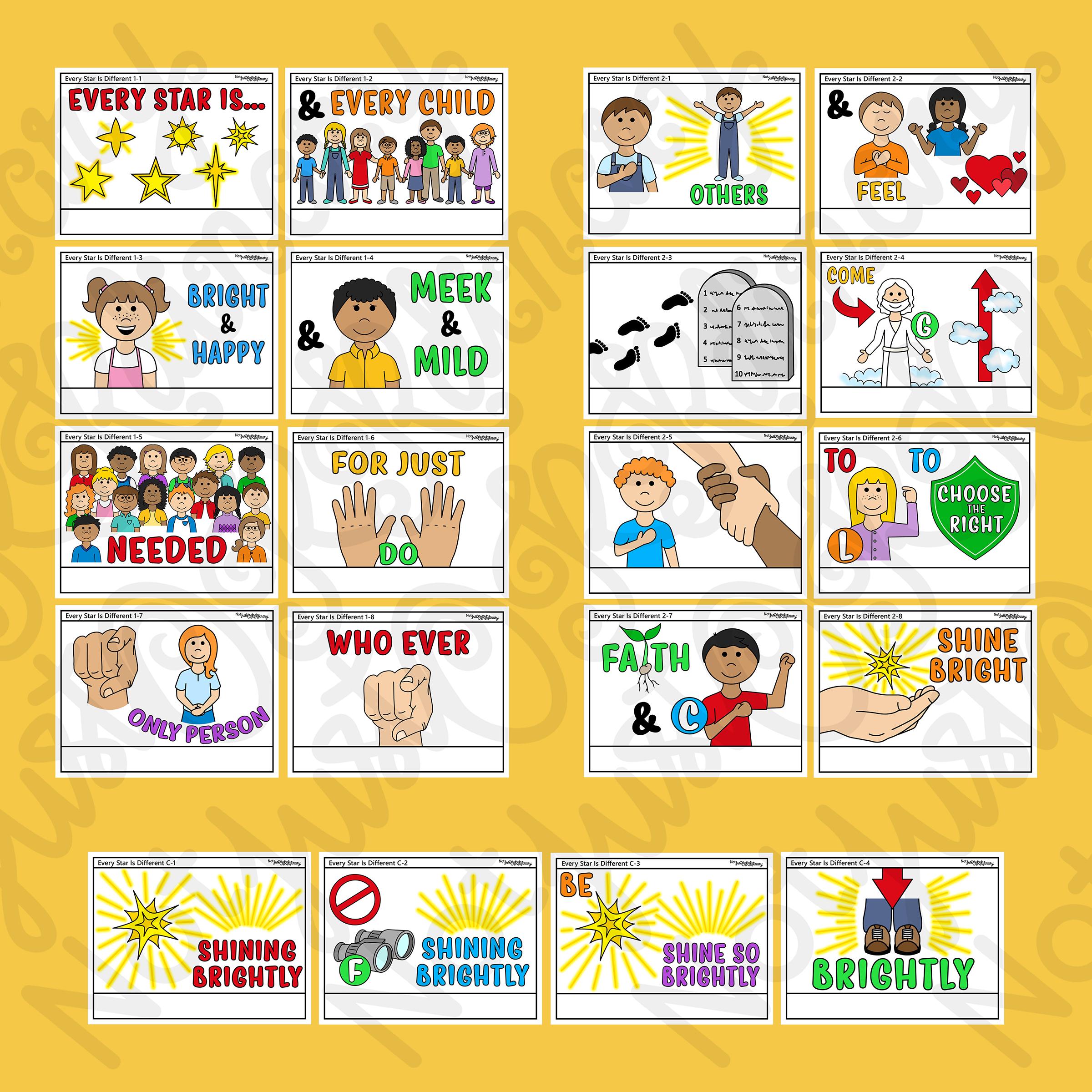 Every Star is Different Song Visuals, LDS Primary Singing Time Pictures ...