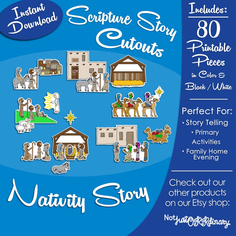 Nativity Story Cutouts Latterday Saint LDS Primary Story Etsy