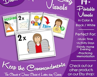 Keep the Commandments Song Visuals, LDS Primary Singing Time Pictures (Printable Digital Download)