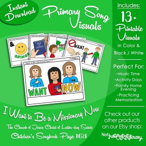 Bilder på sången Jag vill bli missionär nu, LDS Primärs sångstund (digital nedladdning för utskrift)