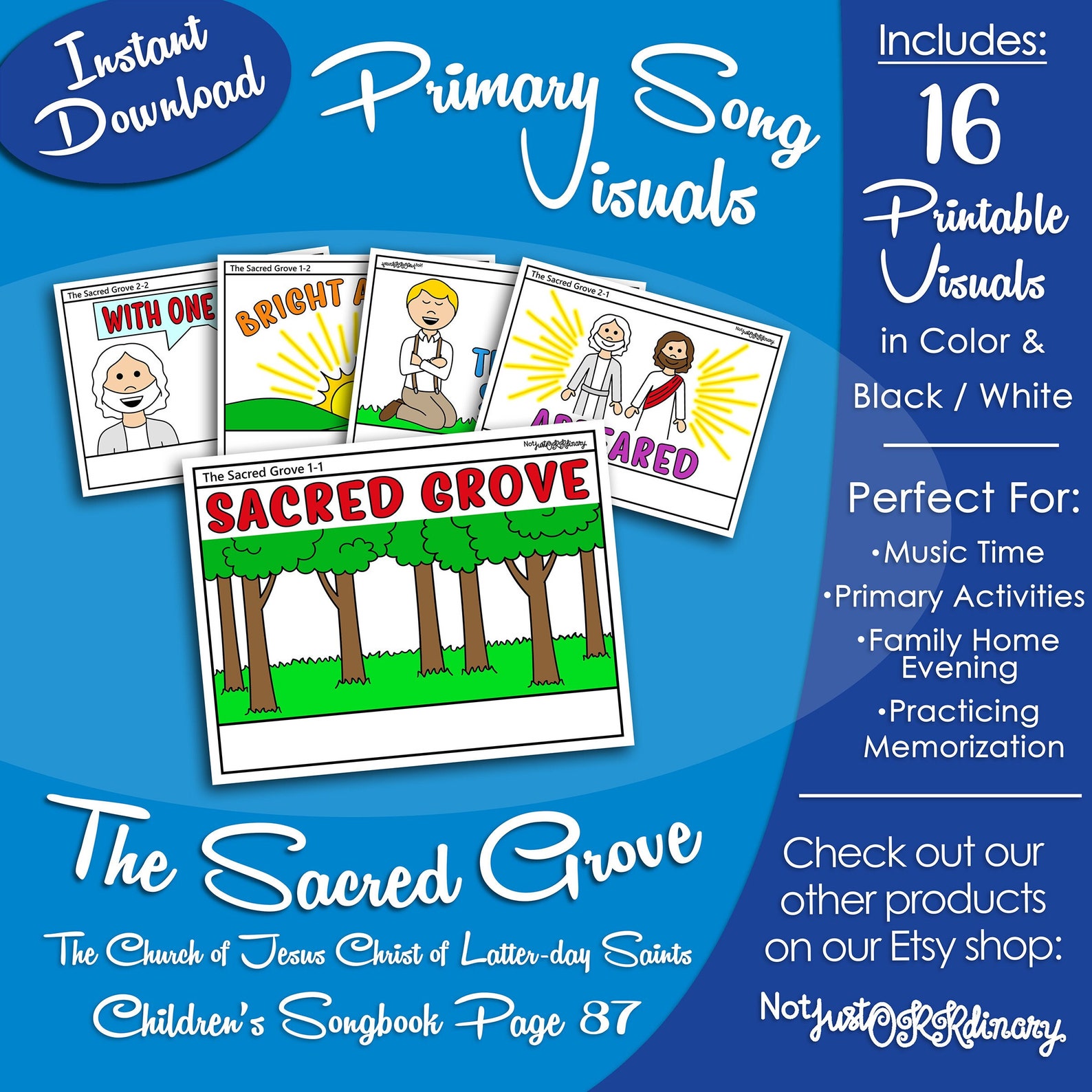 The Sacred Grove Song Latterday Saint LDS Primary Singing Etsy