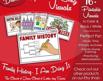 Family History- I Am Doing It Song Visuals, Latter-day Saint LDS Primary Singing Time, Printable, Music Leader Help, Songbook Picture Image