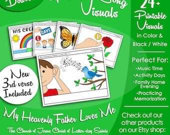 My Heavenly Father Loves Me Song Visuals, LDS Primary Singing Time Pictures (Printable Digital Download)