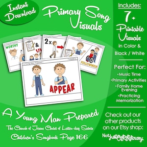 Imágenes de la canción "Un joven preparado", imágenes para el tiempo de canto de la Primaria SUD (descarga digital imprimible)