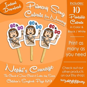 Nephi's Courage Song Cutouts for NURSERY Latter-day Saint - Etsy