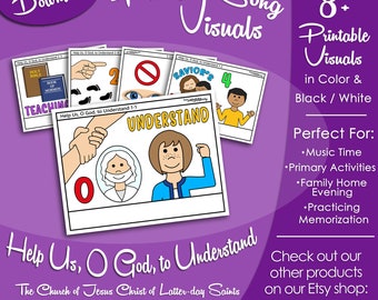 Help Us, O God, to Understand Song Visuals, LDS Primary Singing Time Pictures (Printable Digital Download)