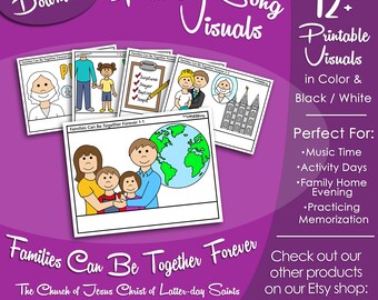 Families Can Be Together Forever Song Visuals, Latter-day Saint LDS Primary Singing Time, Printable Poster, Music Help, Songbook Picture