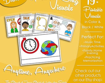 Anytime Anywhere Song Visuals, LDS Primary Singing Time Pictures (Printable Digital Download)