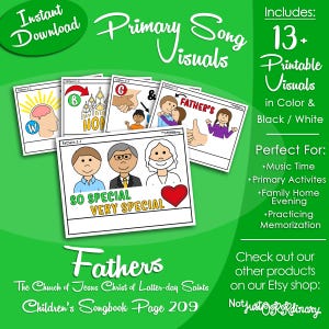 Fathers Song Visuals, LDS Primary Singing Time Pictures (Printable Digital Download)