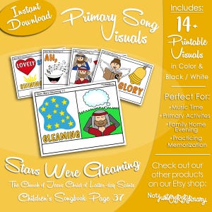 Stars Were Gleaming Songvisuals, LDS Primary Singing Time Pictures (afdrukbare digitale download)