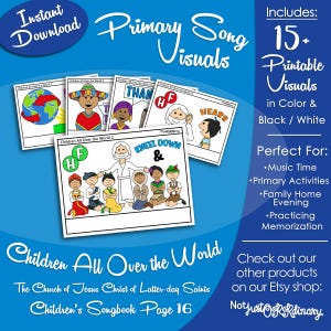 Imágenes de la canción "Niños de todo el mundo", imágenes para el tiempo de canto de la Primaria SUD (descarga digital imprimible)