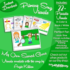 Imágenes de la canción My Own Sacred Grove, Angie Killian, Tiempo de canto de la Primaria de los Santos de los Últimos Días SUD, Póster imprimible, Líder musical, Imagen con imagen