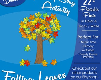 Falling Leaves, Latter-day Saint LDS Primary Singing Time Activity, Printable Visual Game, Songbook Graphic Picture Image, Tree Leaf Leaves