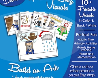 Build an Ark Song Visuals, LDS Primary Singing Time Pictures (Printable Digital Download)