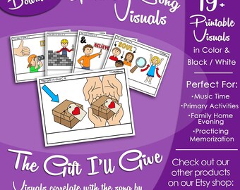 The Gift I'll Give Song Visuals, LDS Primary Singing Time Pictures (Printable Digital Download)