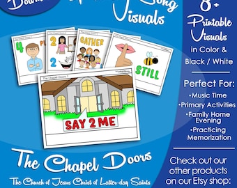 The Chapel Doors Song Visuals, LDS Primary Singing Time Pictures (Printable Digital Download)