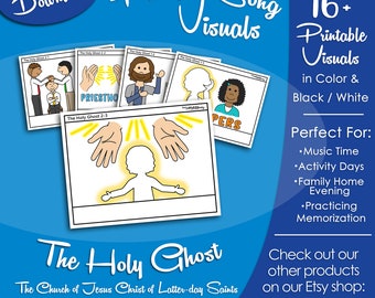 The Holy Ghost Song Visuals, Latter-day Saint LDS Primary Singing Time, Printable Poster, Music Leader Help, Songbook Graphic Picture Image