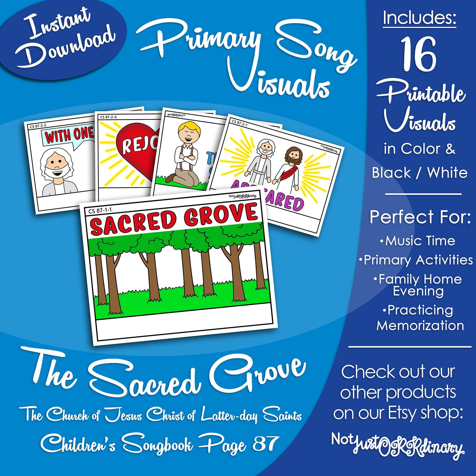 The Sacred Grove Song Latterday Saint LDS Primary Singing Etsy