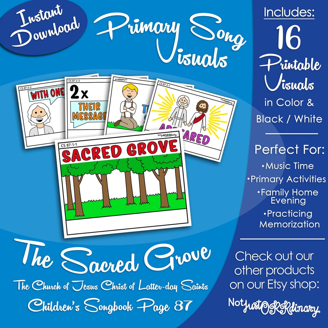 The Sacred Grove Song Latterday Saint LDS Primary Singing Etsy