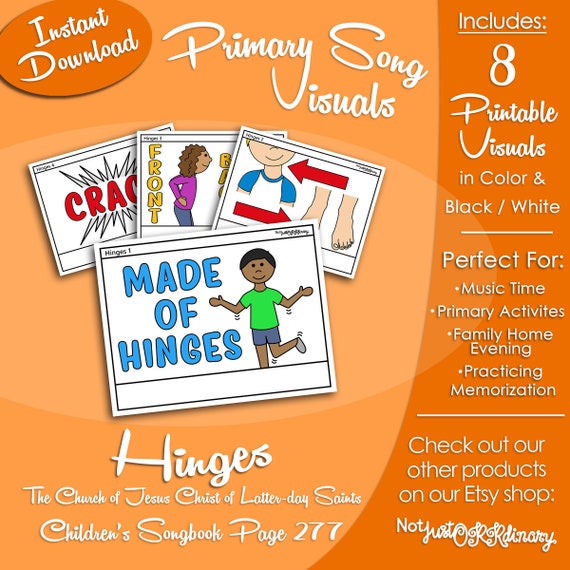 Hinges Song Latterday Saint LDS Primary Singing Time Etsy