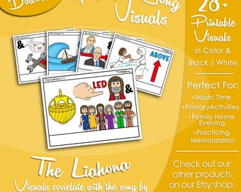 The Liahona Song Visuals, Angie Killian, Latter-day Saint LDS Primary Singing Time, Printable Poster Music Leader Help Graphic Picture Image