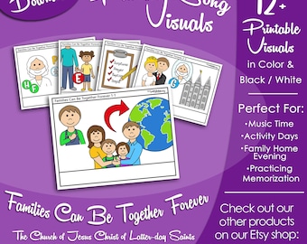 Families Can Be Together Forever Song Visuals, LDS Primary Singing Time Pictures (Printable Digital Download)