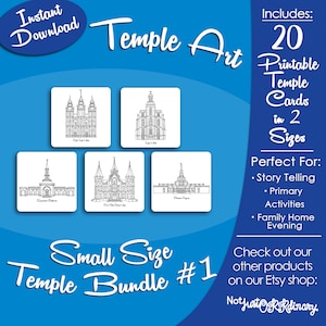Small Size LDS Temple Bundle #1- LDS Latter-day Saint, Card Art Print ...