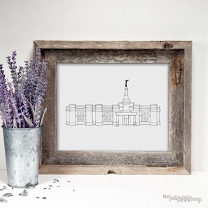 Nashville Tennessee Temple - LDS Latter-day Saint, Wall Art Print Artwork Clip Clipart, Hand Drawn, Printable Digital Download, Simple