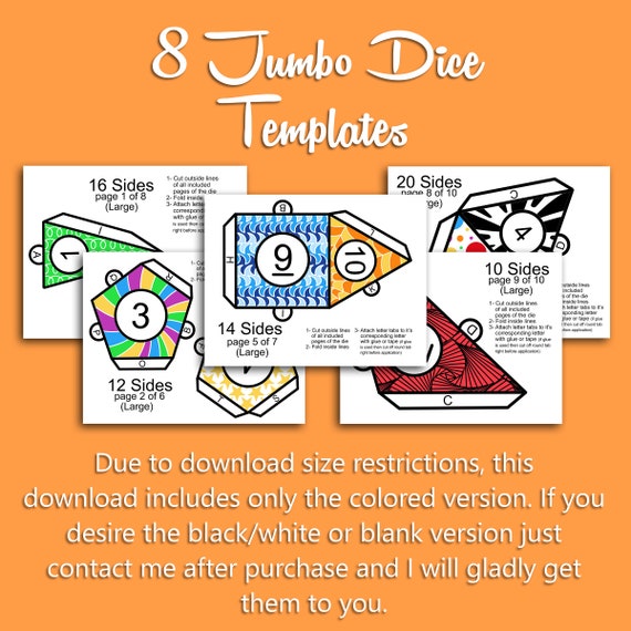 Jumbo Dice Templates Latter-day Saint LDS Primary Singing - Etsy