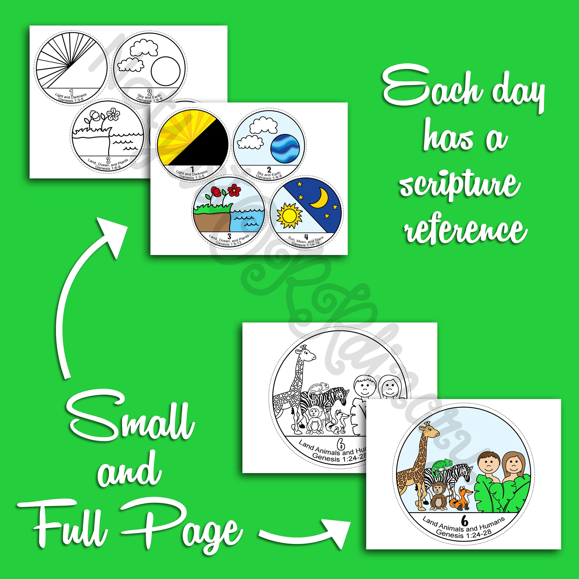 Days of the Creation Cards, Latter-day Saint LDS Primary Story Time ...