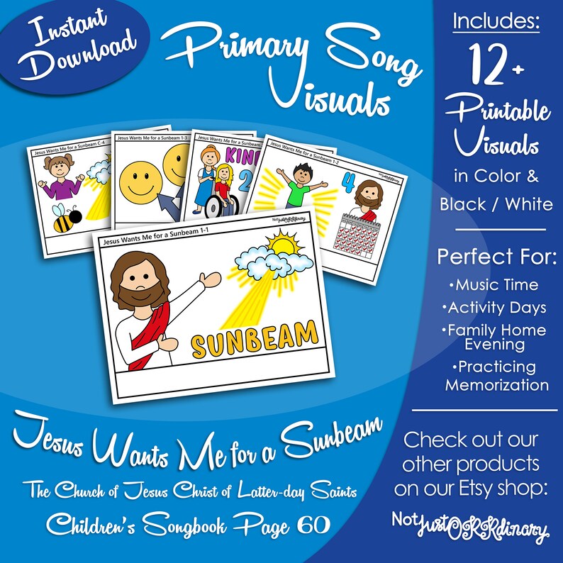Jesus Wants Me for a Sunbeam Song Visuals, Latter-day Saint LDS Primary