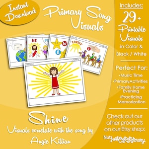 Shine Song Visuals, Angie Killian, LDS Primäre Singing Time Bilder (druckbare digitale Download)