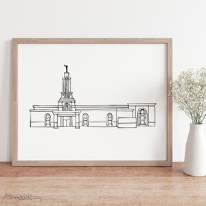 Lubbock Texas Temple - LDS Latter-day Saint, Wall Art Print Artwork Clip Clipart, Hand Drawn, Printable Digital Download, Simple