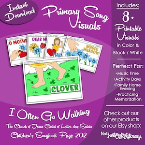 I Often Go Walking Song Visuals, Latter-day Saint LDS Primary Singing Time, Printable Poster, Music Leader Help, Songbook Graphic Picture