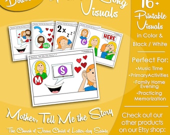 Mother, Tell Me the Story Song Visuals, LDS Primary Singing Time Pictures (Printable Digital Download)