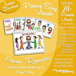 Always Remember Song Visuals, Angie Killian, Latter-day Saint LDS Primary Singing Time, Printable Poster, Music Leader Help, Picture Image