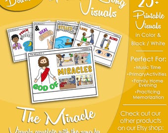 The Miracle Song Visuals, Shawna Edwards, Latter-day Saint LDS Primary Singing Time, Printable Poster, Music Leader Help, Picture Image