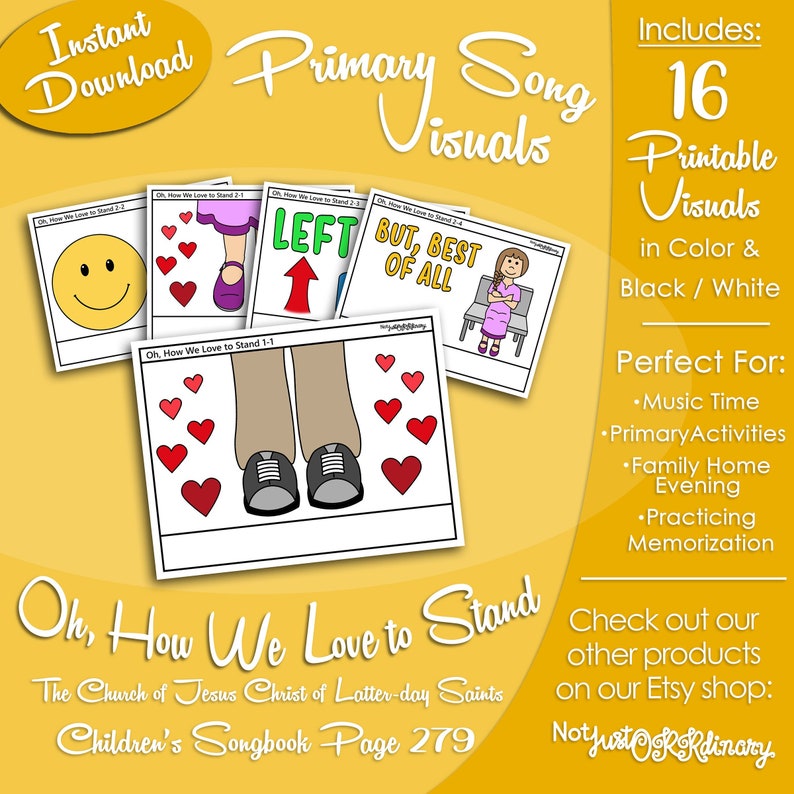 Oh How We Love to Stand Song Latterday Saint LDS Primary Etsy